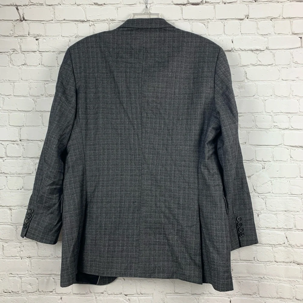 Hugo Boss Vintage Gray Plaid Wool Sport Coat